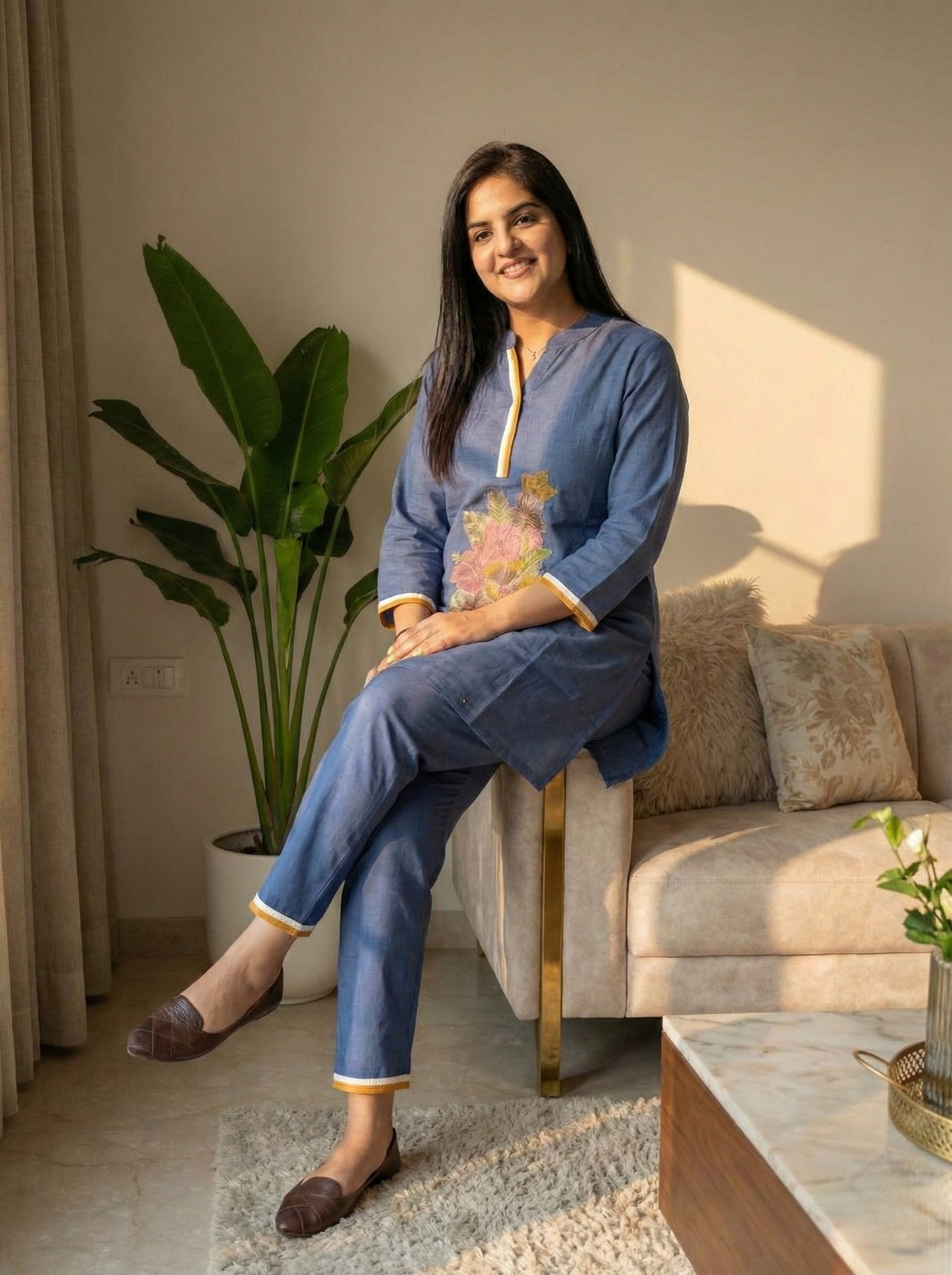 Blue cotton co-ord set