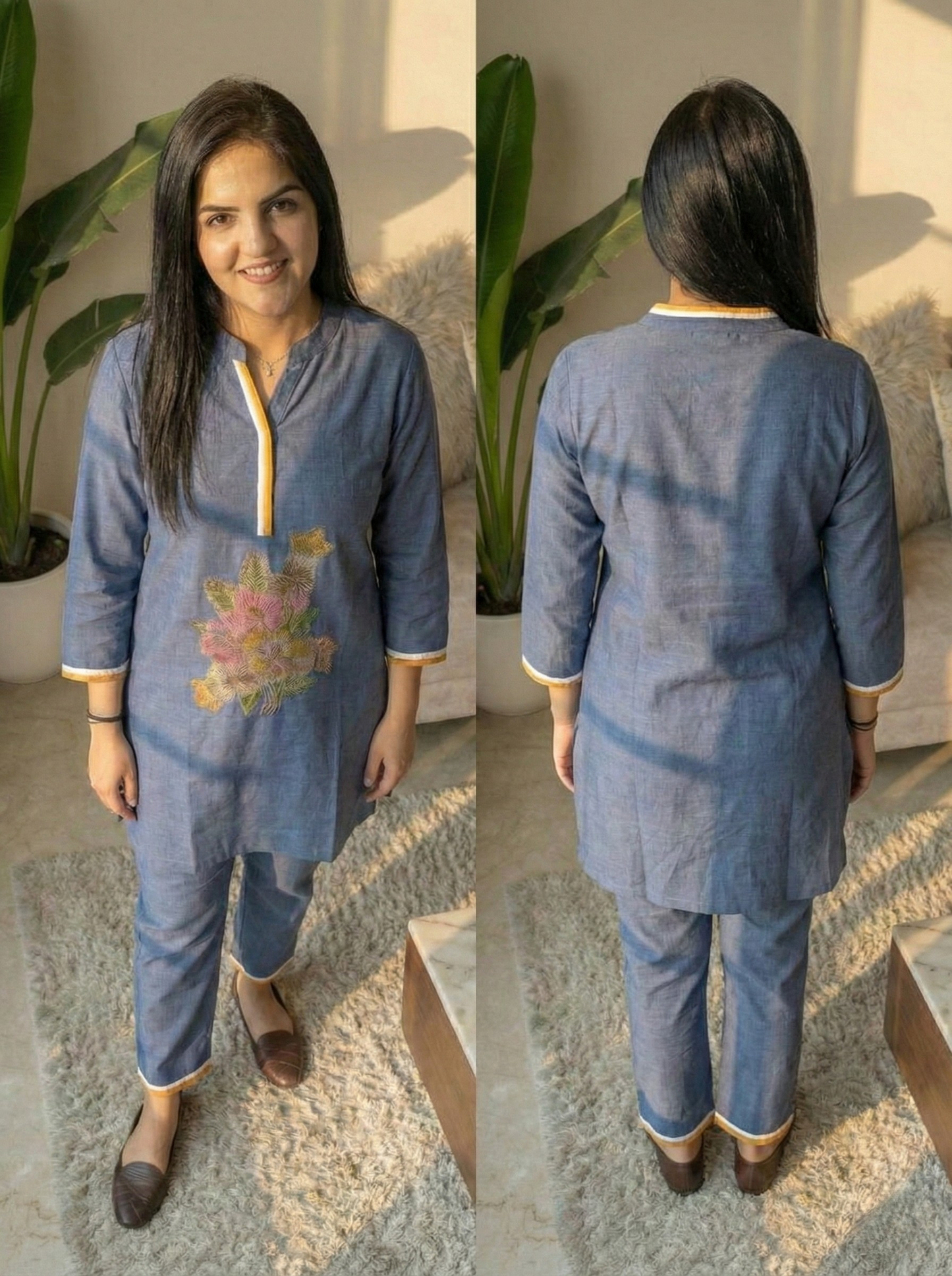Blue cotton co-ord set