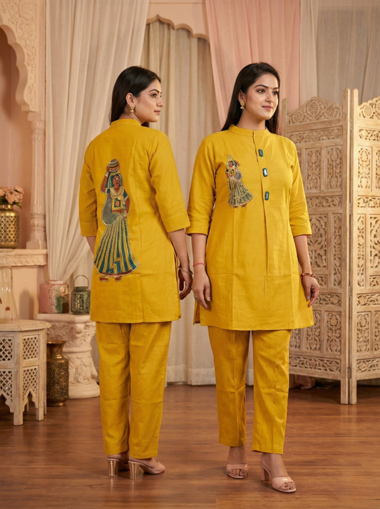 mustered yellow co-ord set