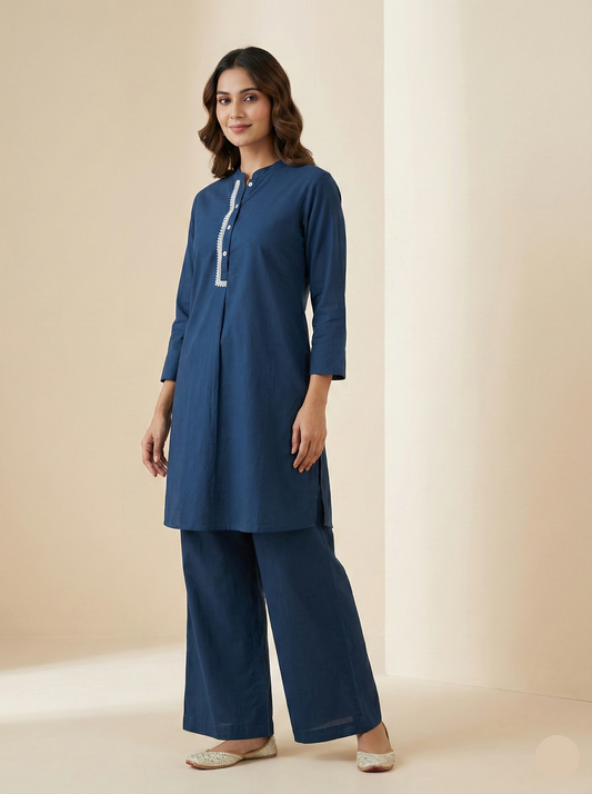 blue colour cotton co-ord set summers for women cotton