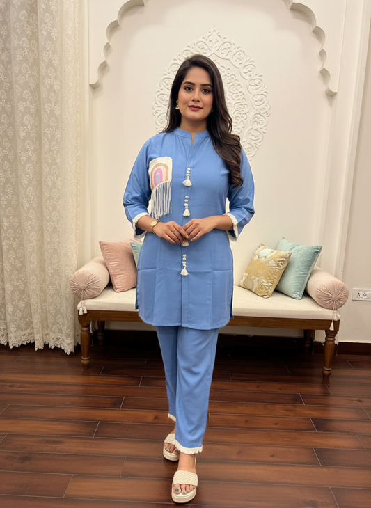 Sky Blue colour  co-ord set