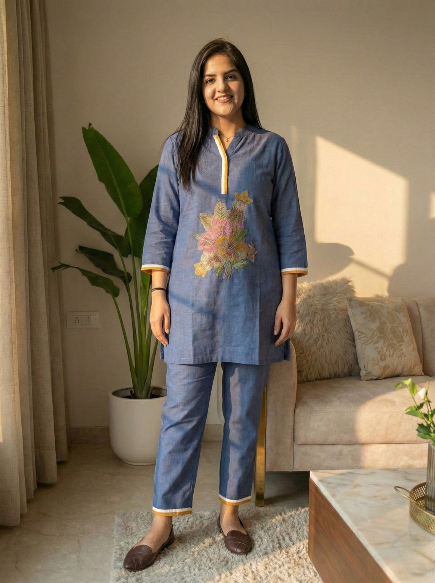 Blue cotton co-ord set