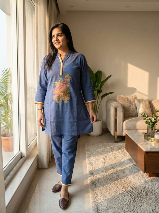 Blue cotton co-ord set