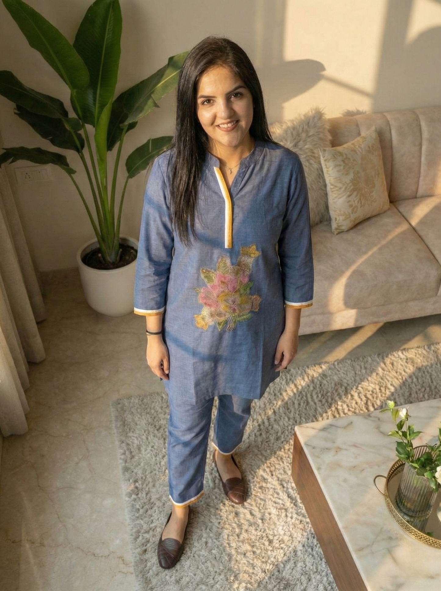 Blue cotton co-ord set